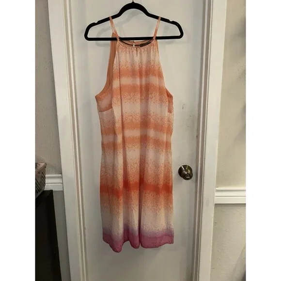 Luxology Dress MulticolorSleeveless Keyhole Neck Boho Spring Shift Dress 20W - Picture 2 of 7